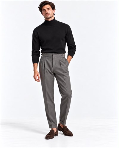 Cotton Cashmere High Neck Knit