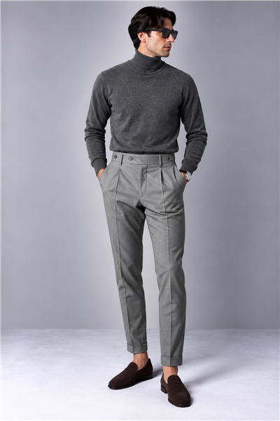 Cotton Cashmere High Neck Knit