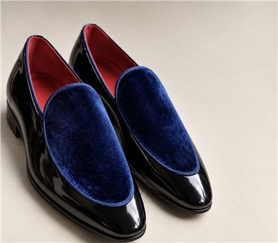 FK Midnight Blue Velvet Tuxedo Slipper