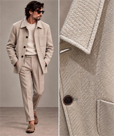 FK Textured Wool City Jacket — Sand Beige