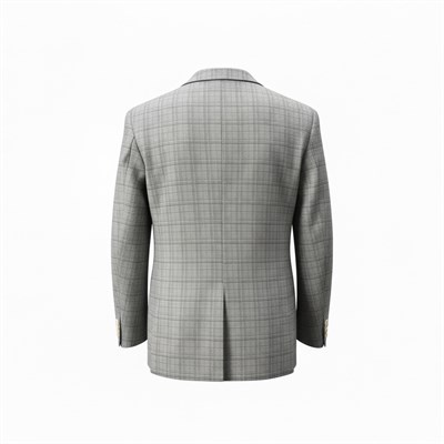 Karakaşlı Açık Gri Kareli Blazer