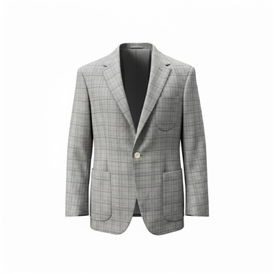 Karakaşlı Açık Gri Kareli Blazer