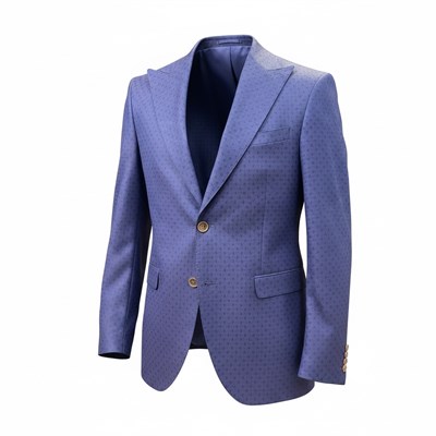 Karakaşlı Bordo- Mavi Polka Dot Blazer