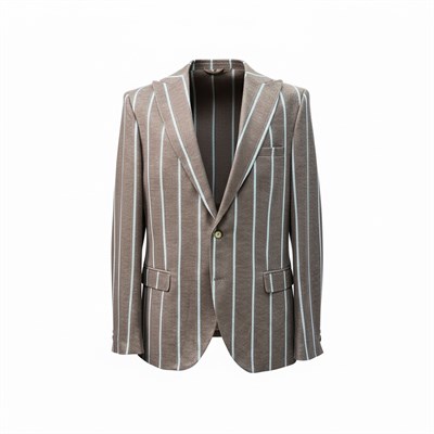 Karakaşlı Dark Sand Çizgili Blazer