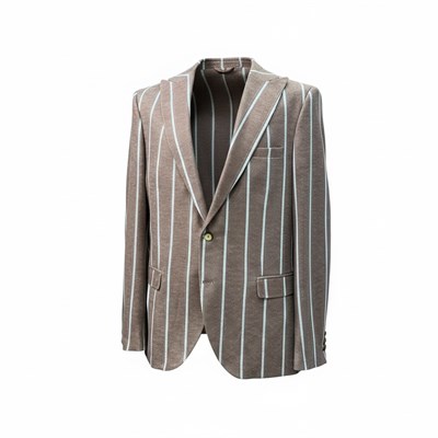 Karakaşlı Dark Sand Çizgili Blazer