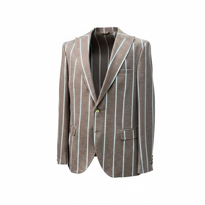 Karakaşlı Dark Sand Çizgili Blazer