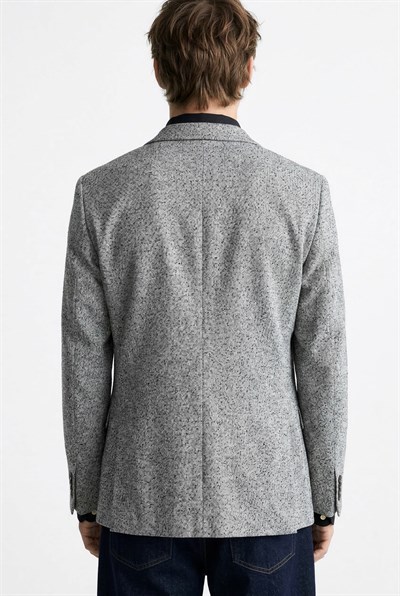 Karakaşlı Gri Dokulu Blazer