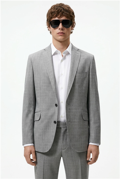 Karakaşlı Gri Kareli Blazer