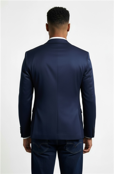 Karakaşlı Lacivert Satin Smokin Blazer Ceket
