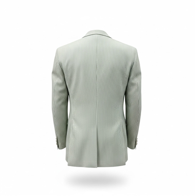 Karakaşlı Sage Çizgili Blazer