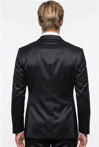 Karakaşlı Siyah Satin Smokin Blazer Ceket
