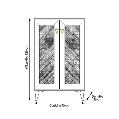 Aras ARS-406 Hasırlı Ceviz Ayakkabılık