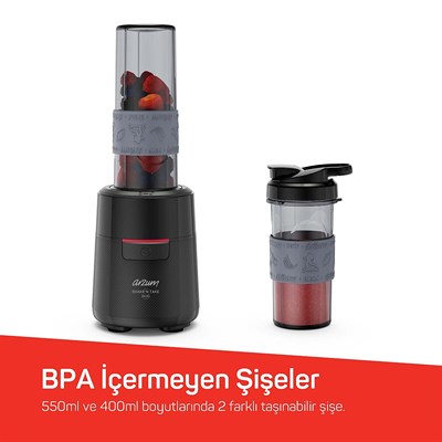 Arzum AR1192-0100 Siyah Shaken Take Duo Kişisel Blender