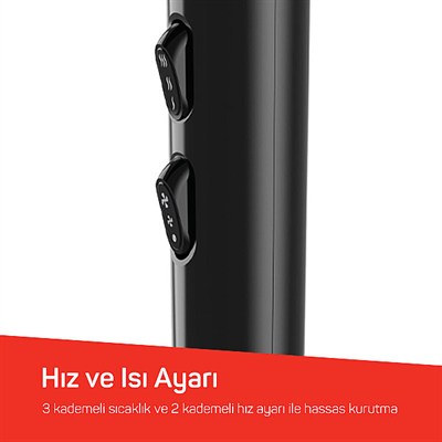Arzum AR5134-0100 Siyah Hairstar Neo Saç Kurutma Makinesi