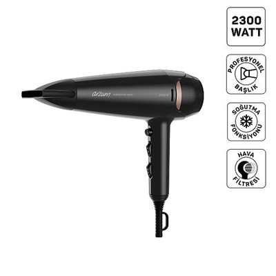 Arzum AR5134-0100 Siyah Hairstar Neo Saç Kurutma Makinesi