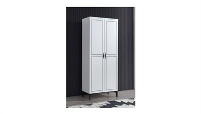 Evart E882 Çizgi 2 Kapaklı Dolap Mat Beyaz