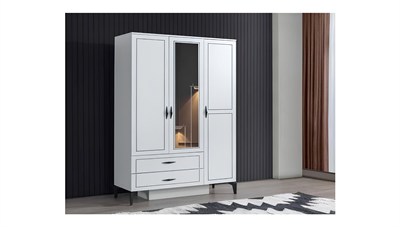 Evart E883 Çizgi 3 Kapaklı + 2 Çekmeceli Dolap