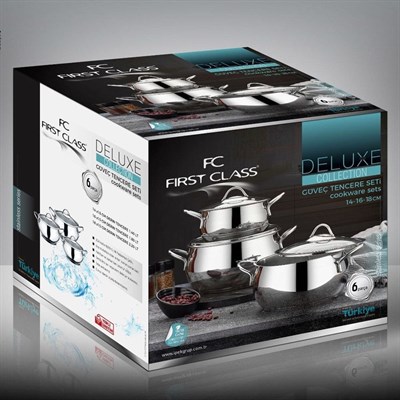 First Class Delux 6 Prç Çelik Platin Güveç Seti