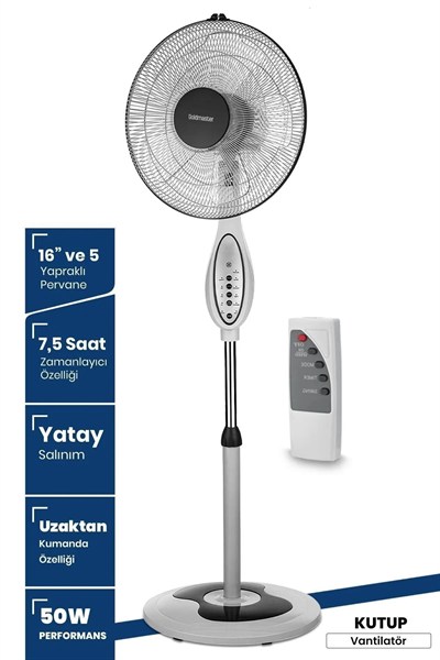 GoldMaster GM-7922 Kutup Kumandalı Vantilatör