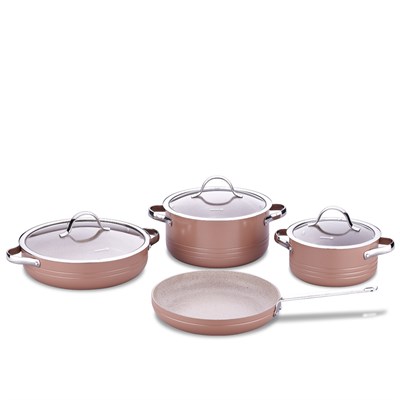 Korkmaz A2619-6 Linea 7 Parça Tencere Seti Mocha