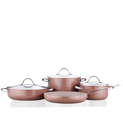 Korkmaz A2619-6 Linea 7 Parça Tencere Seti Mocha