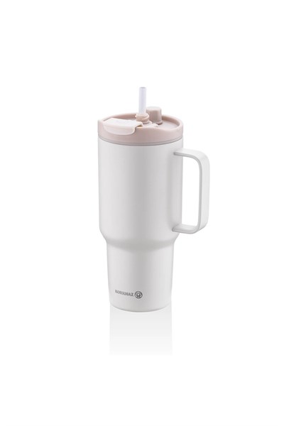 Korkmaz A5577-2 Freedom Pipetli Bardak Termos 1,0 LT Gri-Bej
