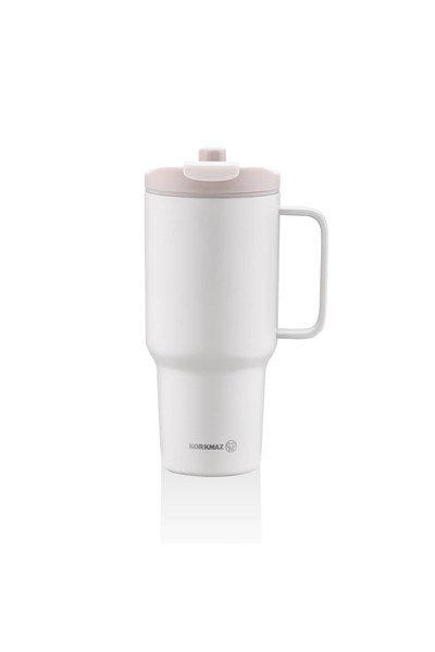 Korkmaz A5577-2 Freedom Pipetli Bardak Termos 1,0 LT Gri-Bej