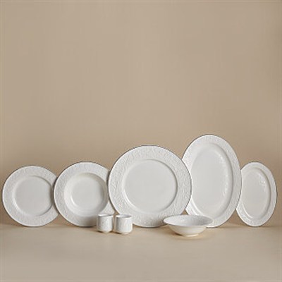 Korkmaz A9877 Floransa Coll. 53 P Yemek Takımı Platin