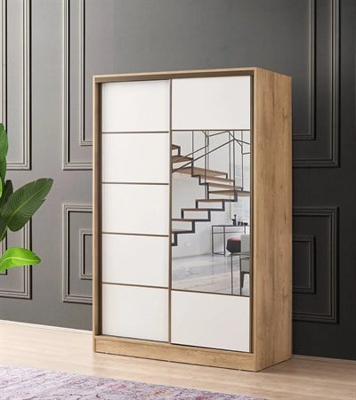 Mobitool Venüs 135CM Sürgülü Gardolap Sonomo Beyaz