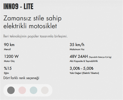 Roadpecker Inno 9 Lıte Renkli Elektrikli Motor