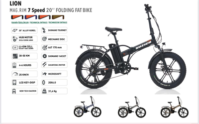 Suzico 20 Emu Microshift 7 Speed Elektrikli Bisiklet