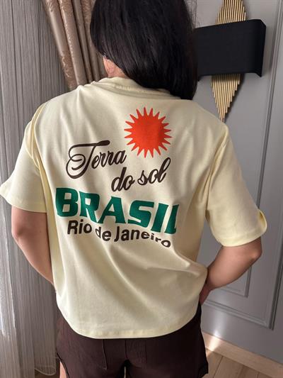 BASKILI SARI TSHİRT