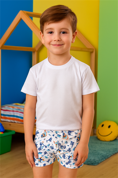 Tutku Elastan Empirme Desenli Erkek Çocuk Boxer 6lı Paket