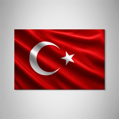 Dalgalanan Türk Bayrağı Kanvas Tablo | Premium Ay Yıldız Duvar Dekoru