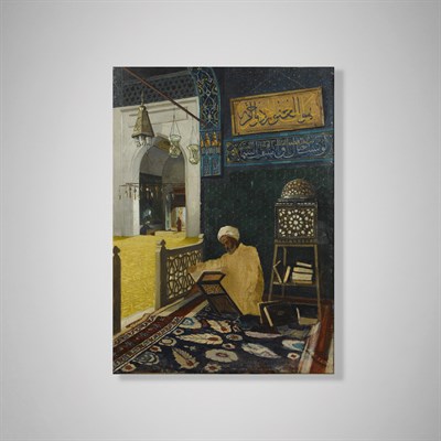 Kur'an Tilaveti Kanvas Tablo – Osman Hamdi Bey Reciting the Quran Klasik Sanat Eseri