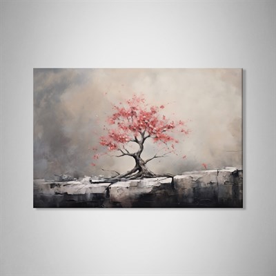 Pembe Sakura Hayat Ağacı Kanvas Tablo | Modern Zen Premium Duvar Sanatı