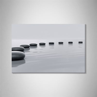 Zen Taşları Kanvas Tablo | Minimal Spa ve Meditasyon Duvar Tablosu