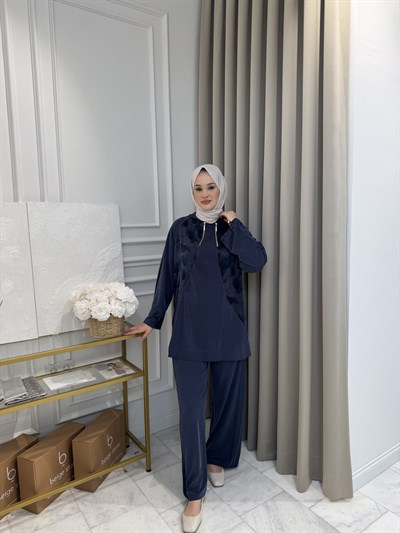 Adelin Bambu Takım Lacivert