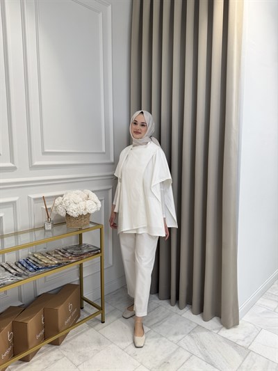 ALMARWAH Havuç Pantolon Beyaz