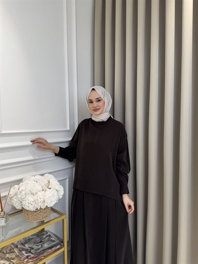 ALMARWAH Tensel Etek Takım Kahverengi
