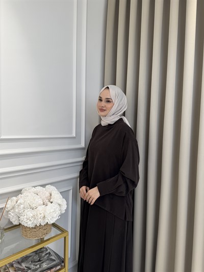 ALMARWAH Tensel Etek Takım Kahverengi