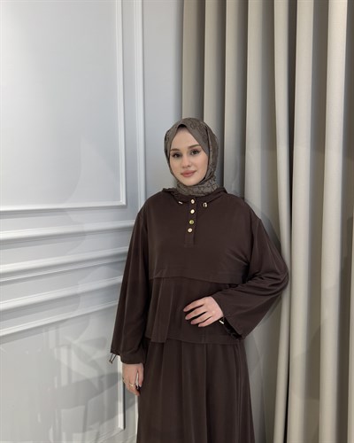 Alya Bambu Etek Takım Kahverengi