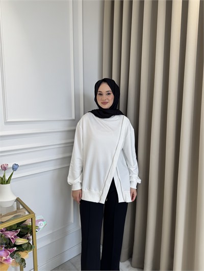Asimetrik Tunik Beyaz
