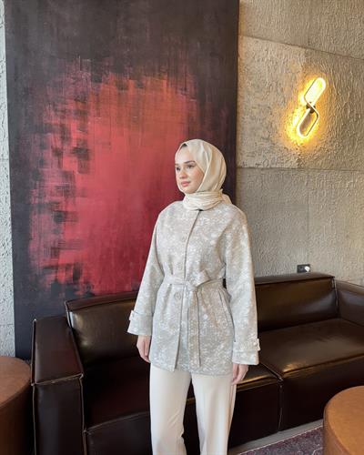 Bej Desenli Kaban Bej