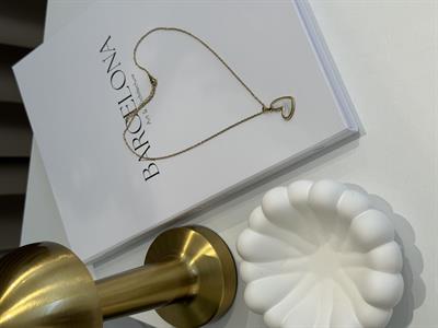 Beyaz Taş Dolgulu-Gold Paslanmaz Çelik Kolye-Kalp Gold