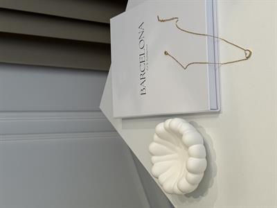 Beyaz Taş Dolgulu-Gold Paslanmaz Çelik Kolye-Kalp Gold