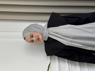 Bloom Desen Şal Gümüş Gri