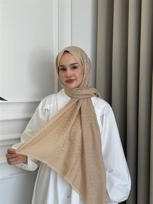 Bloom Desen Şal Latte