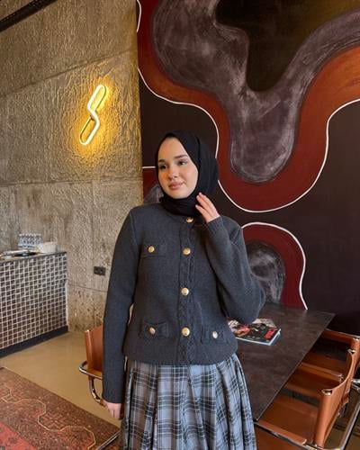 Buklet Dokulu Hırka Füme