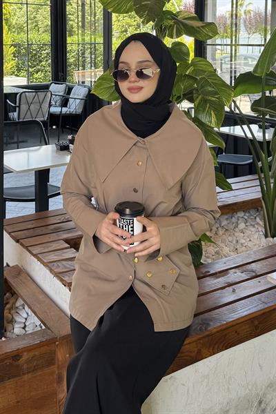 Çıtçıt Kemer Detaylı Gömlek Açık Kahve